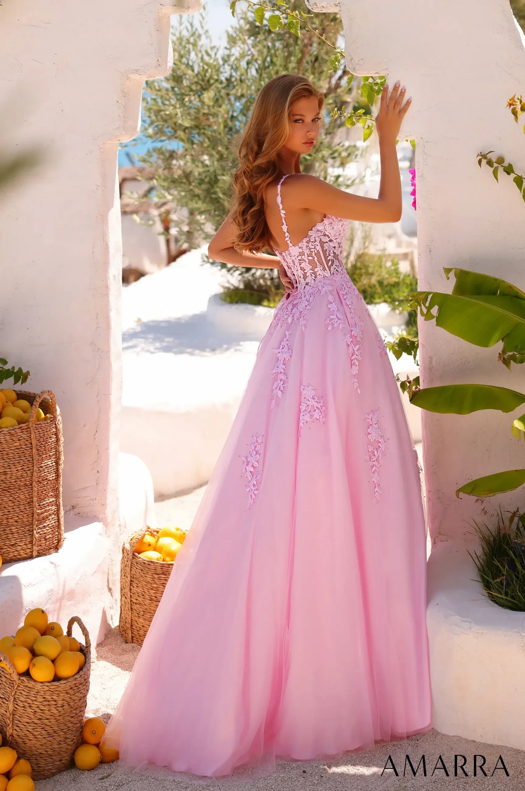 pink ball gown prom dress